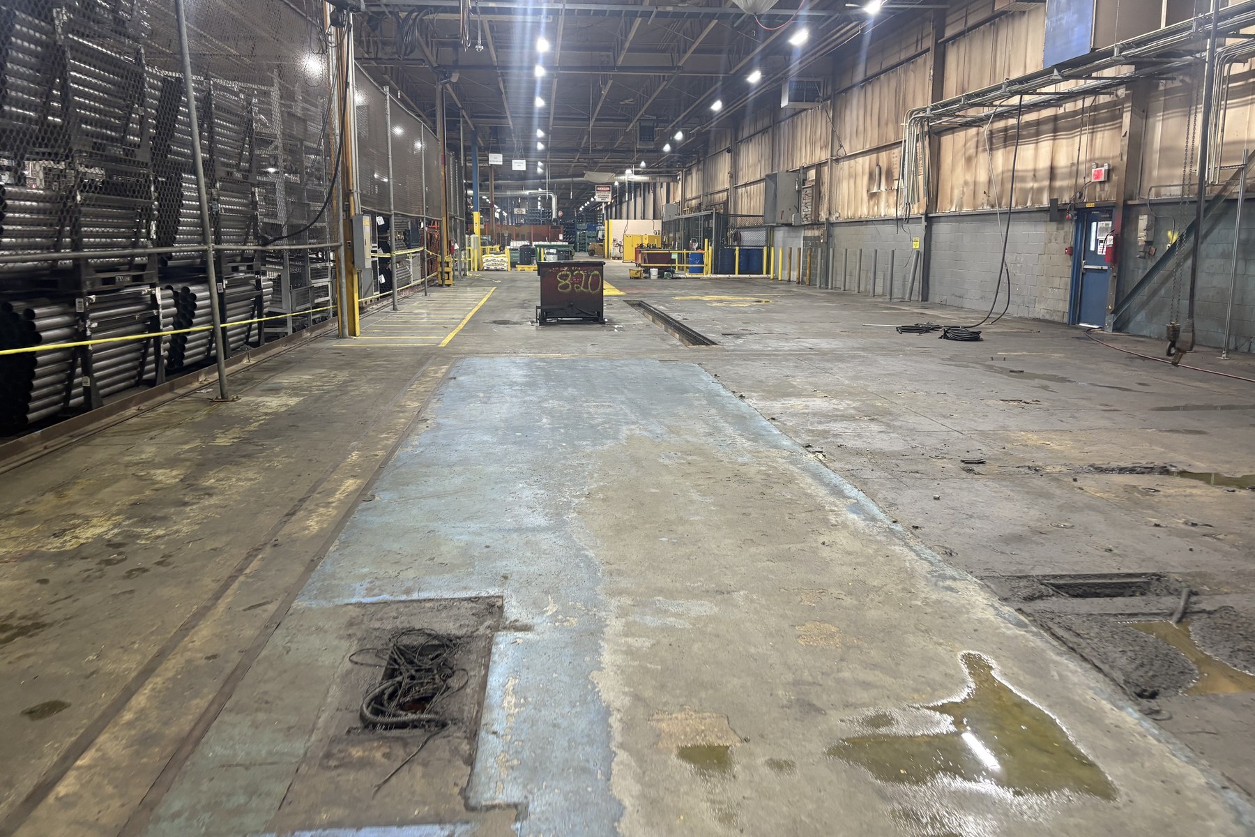 Reinstated concrete floor and equipment pad at the Tenneco automotive plant, Cambridge, Ontario